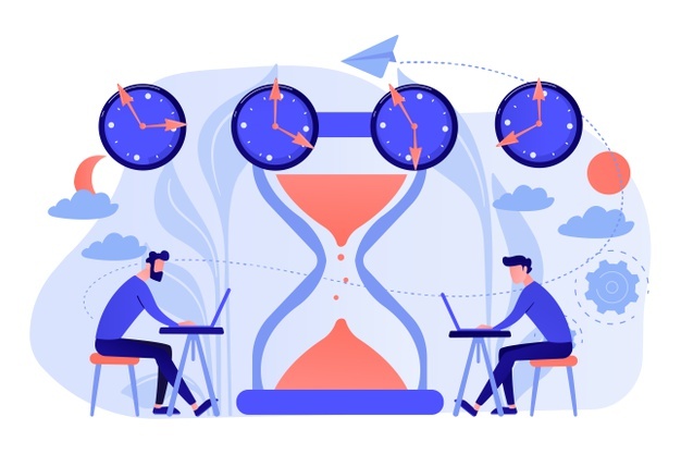 busy-businessmen-with-laptops-near-hourglass-working-different-time-zones-time-zones-international-time-world-business-time-concept-illustration_335657-2073